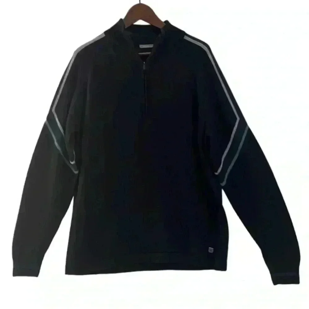 Smartwool 1/4 Zip Merino Wool Sweater Navy with Stripes Size X-Large​​